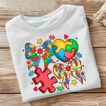 Load image into Gallery viewer, "Autism Bow and Heart" Tshirt
