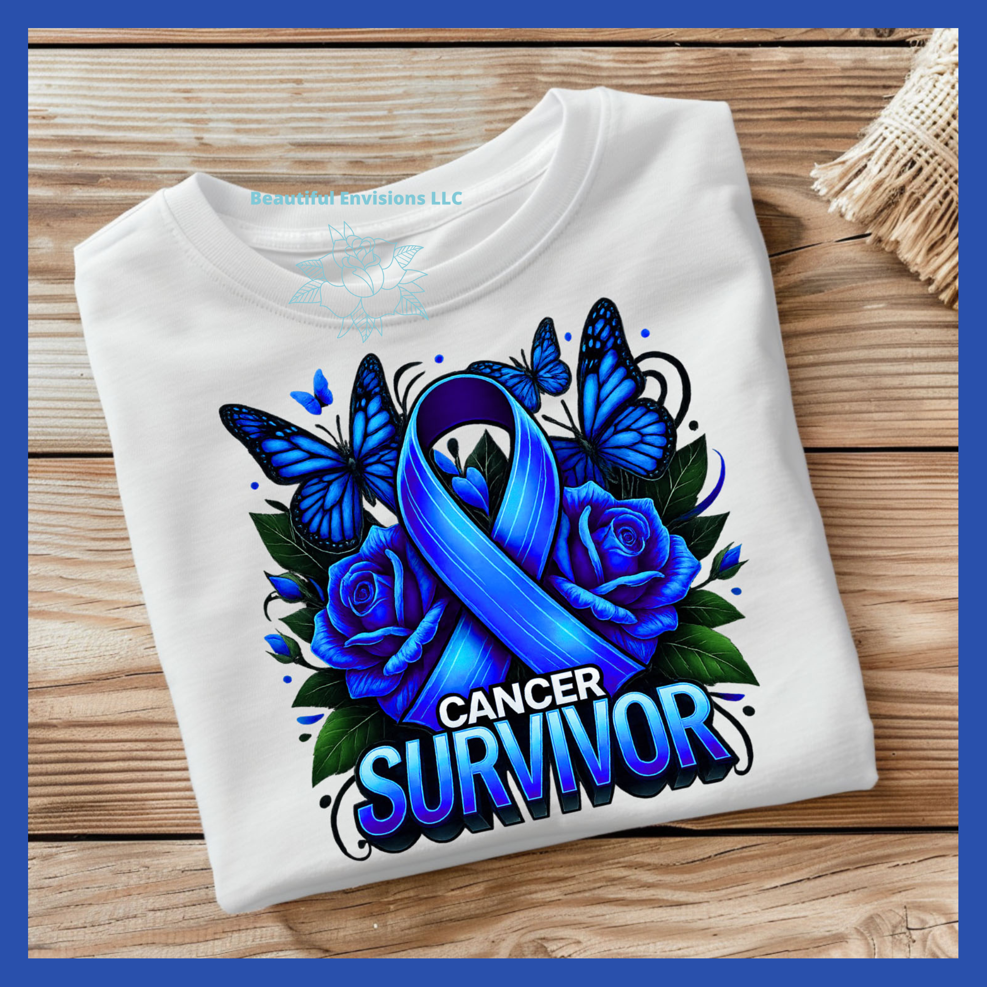 Blue Ribbon Cancer Survivor T-shirt