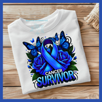 Load image into Gallery viewer, Blue Ribbon Cancer Survivor T-shirt
